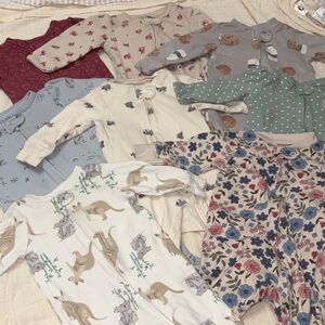 Bundle of 8 100% cotton Footie PJs - Carters great condition